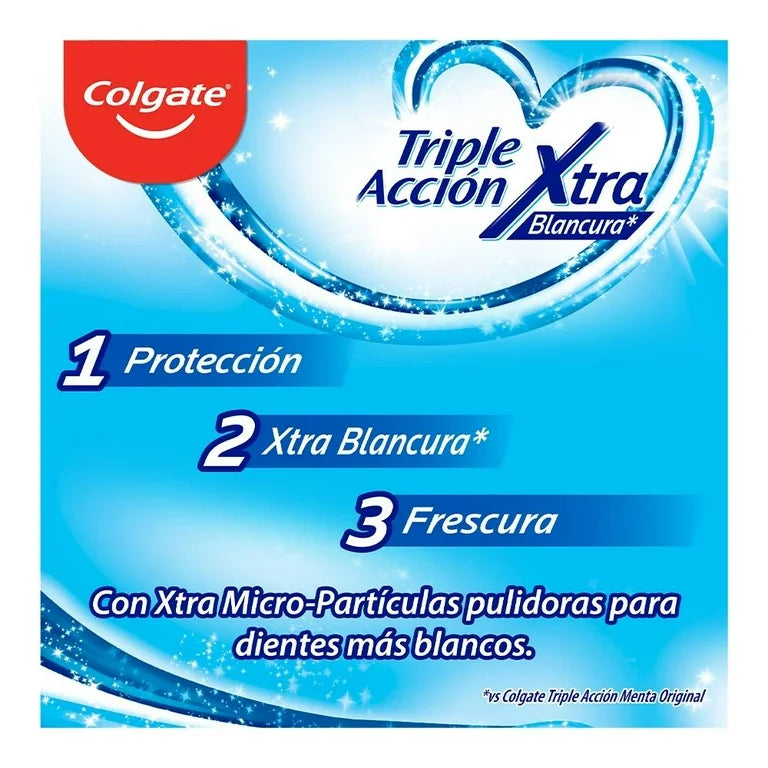 Pasta Dental Colgate Triple Acción Xtra Blancura 50ml × 12 pzs