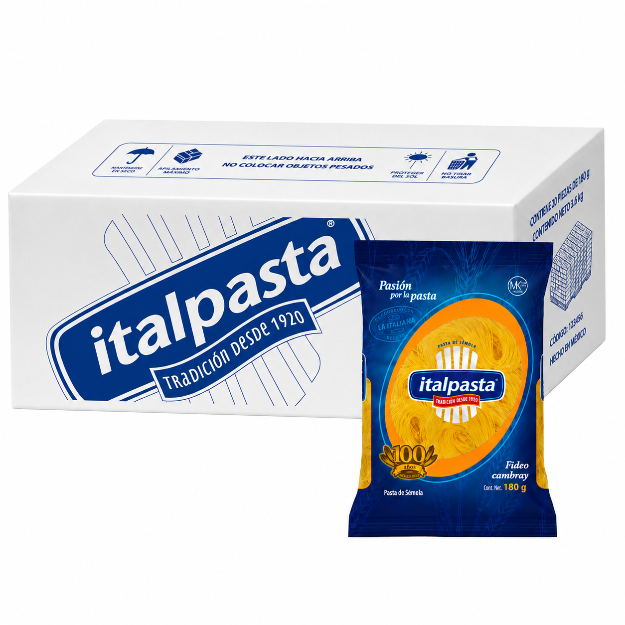 Media Caja Italpasta Fideo Cambray 180g × 10 pzs
