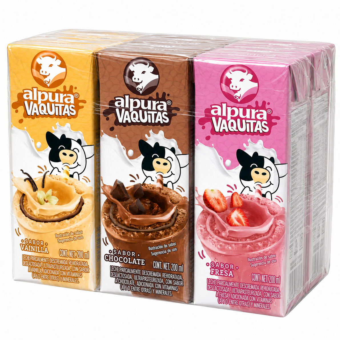 Media Caja Leche Alpura Saborizada Multisabor 1L × 6 pzs