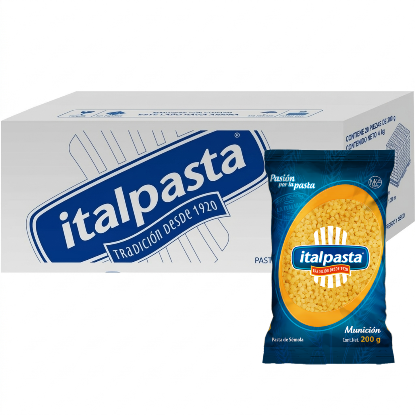 Media Caja Sopa Italpasta Munición 200g × 10 pzs