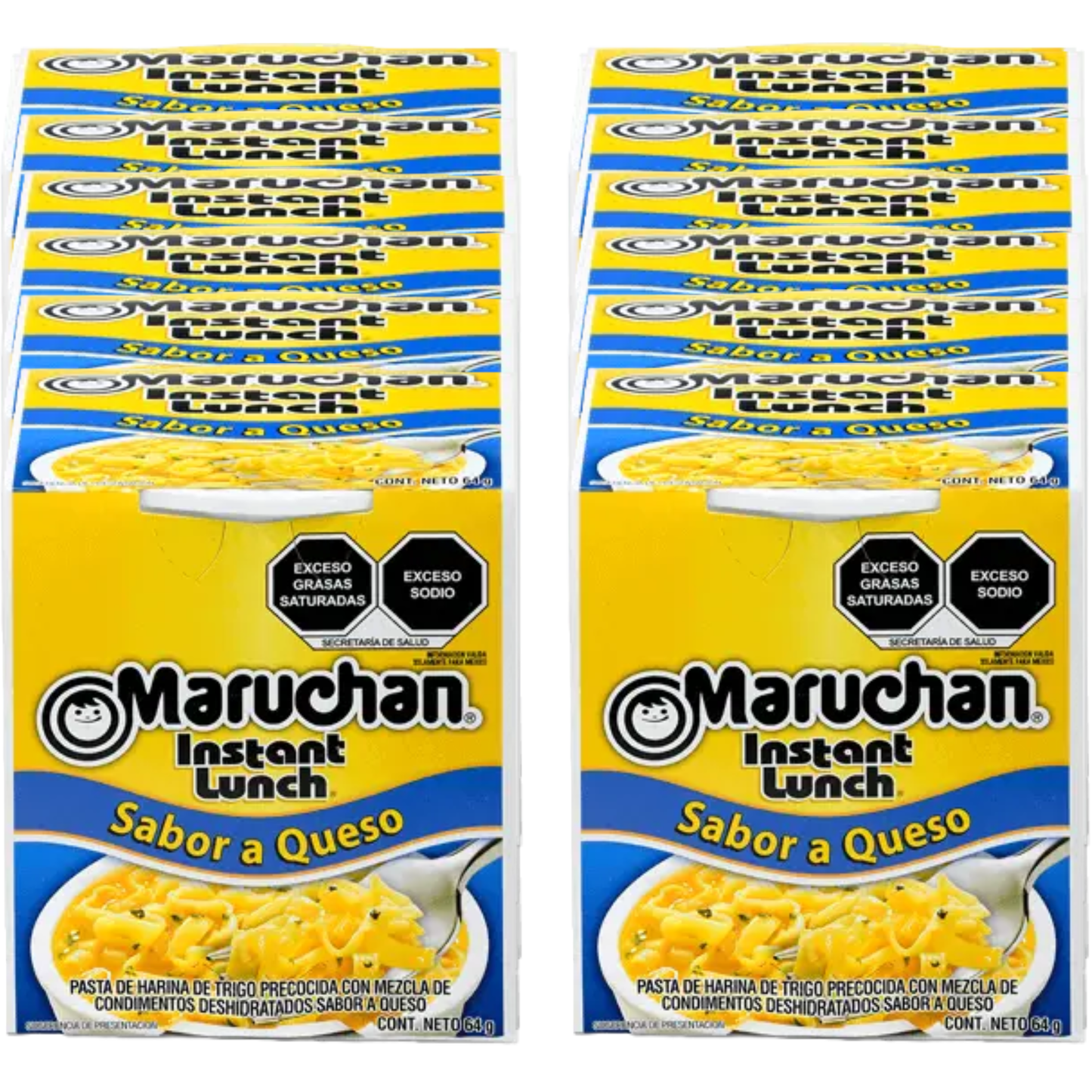 Caja Completa Maruchan Sabor a Queso 64g × 12 pzs