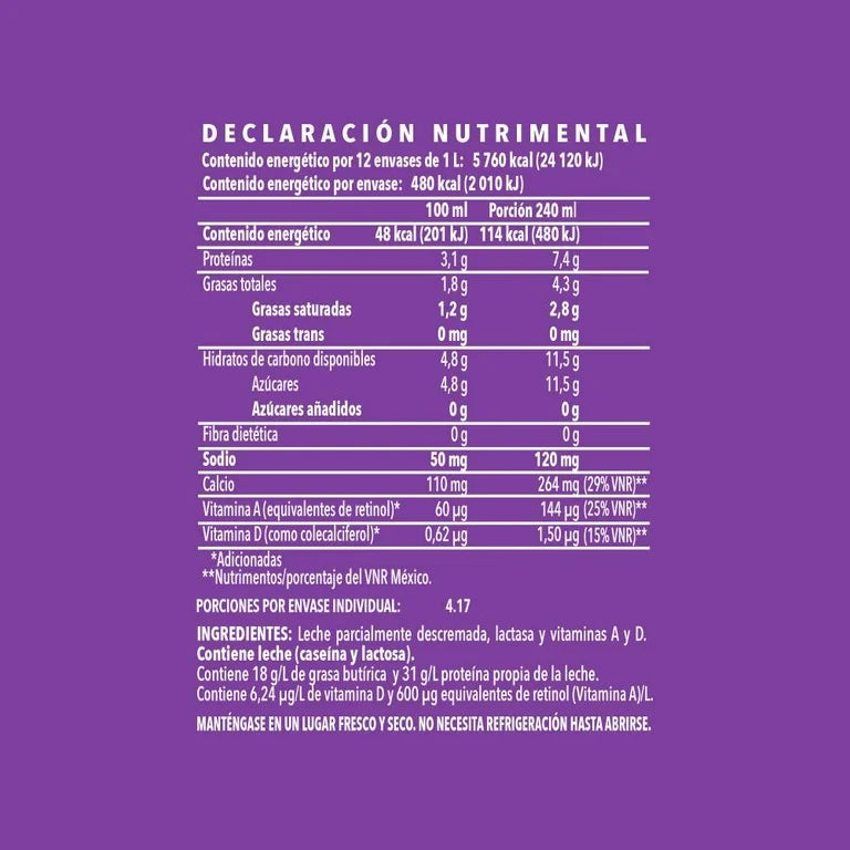Media Caja Leche Deslactosada Alpura 1L × 6 pzs