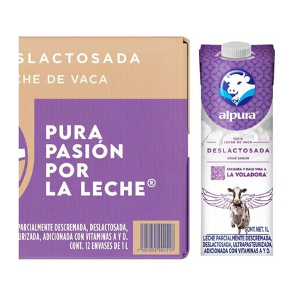 Media Caja Leche Deslactosada Alpura 1L × 6 pzs