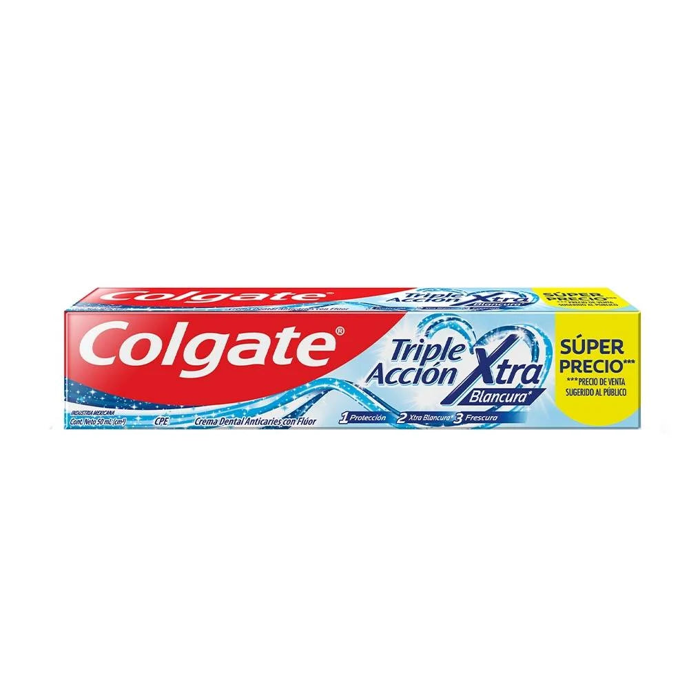 Pasta Dental Colgate Triple Acción Xtra Blancura 50ml × 12 pzs