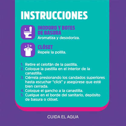 Pastilla Sanitaria Flash Lavanda 6 pzs