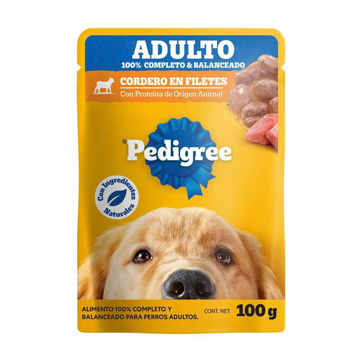 Sobres Pedigree para Perros Adulto Cordero en Filetes 100g × 12 pzs