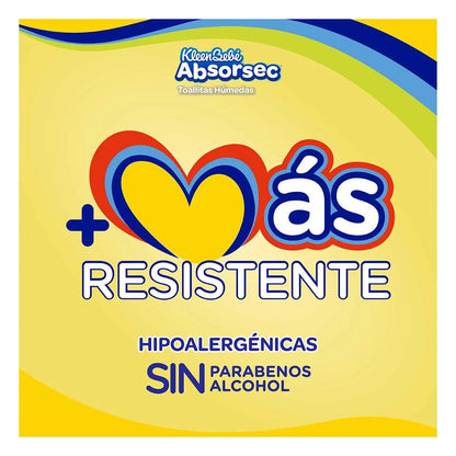 Toallitas Húmedas KleenBebé Absorsec 120 pzs