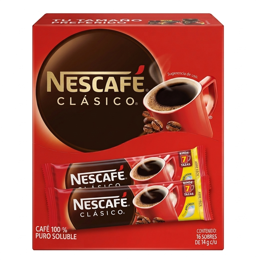 Nescafé Clásico Soluble Exhibidor 14g × 16 pzs