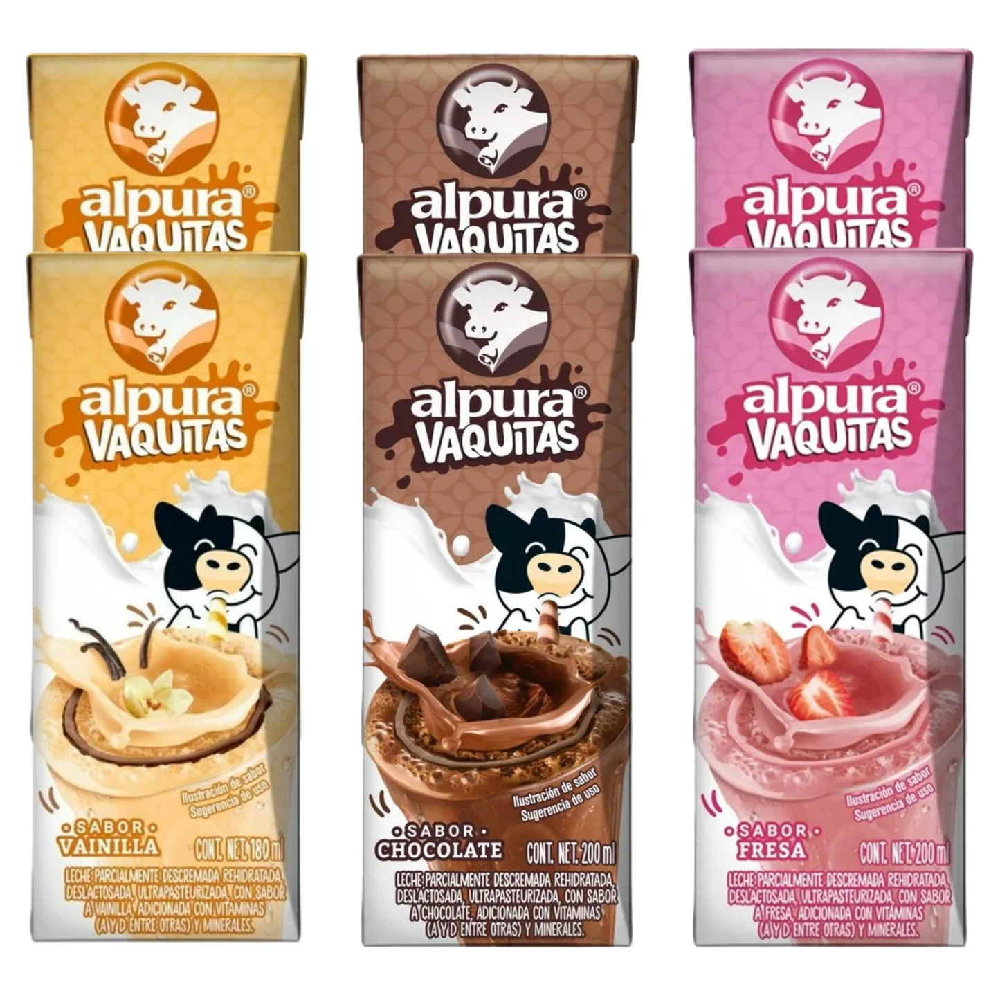 Media Caja Leche Alpura Saborizada Multisabor 1L × 6 pzs