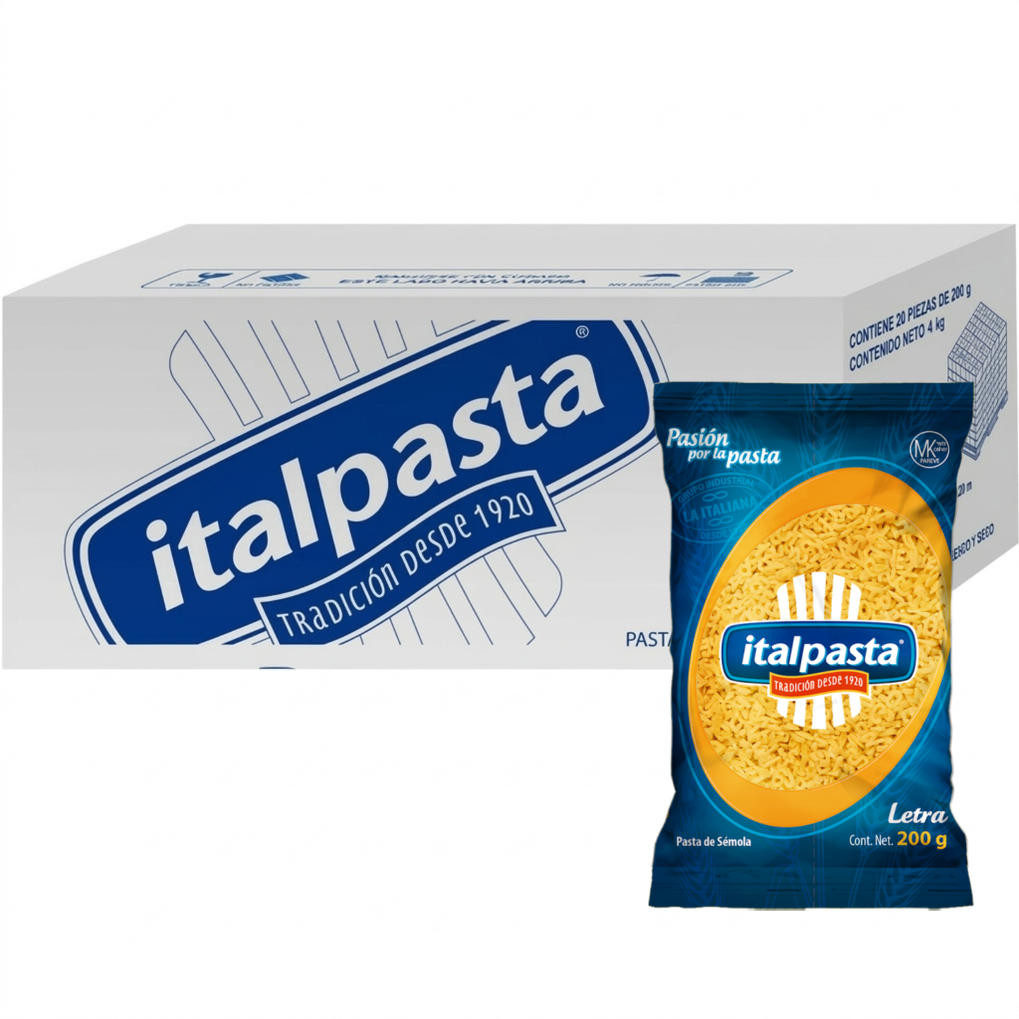 Media Caja Sopa Italpasta Letra 200g × 10 pzs