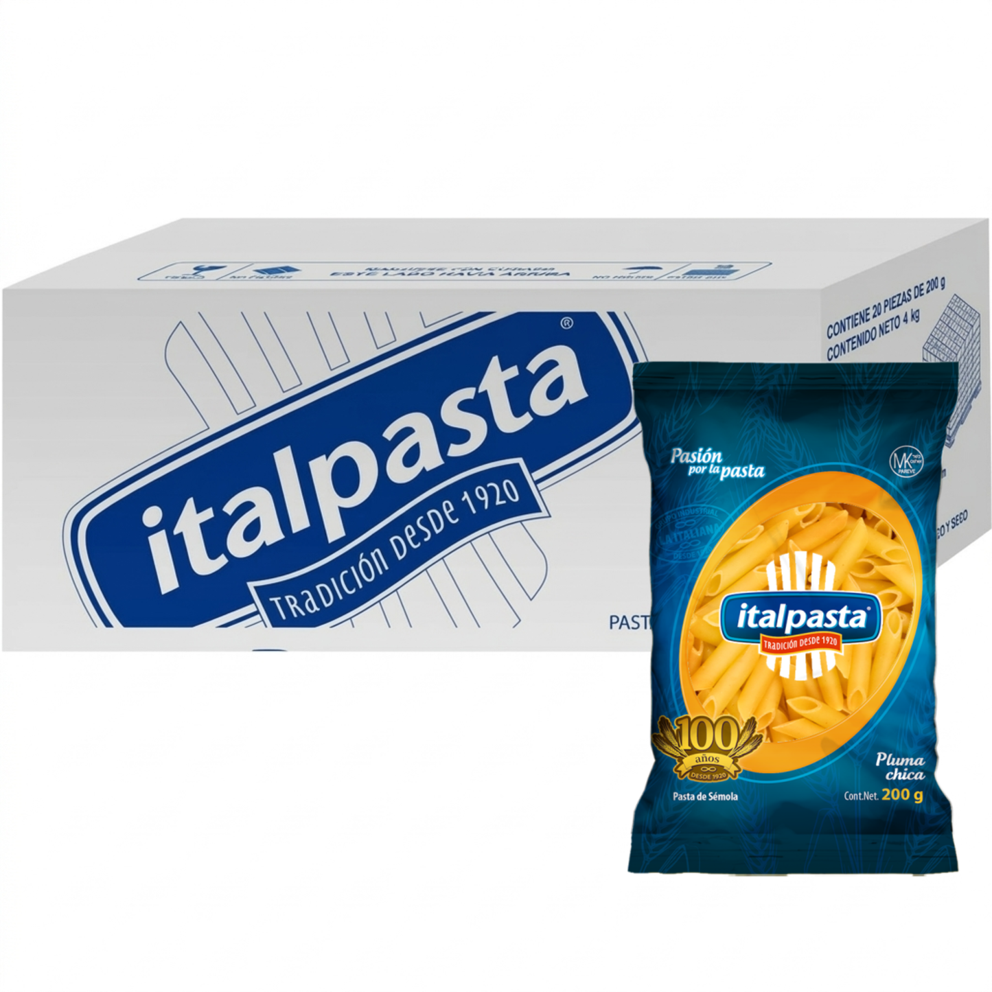 Media Caja Sopa Italpasta Pluma Chica 200g × 10 pzs