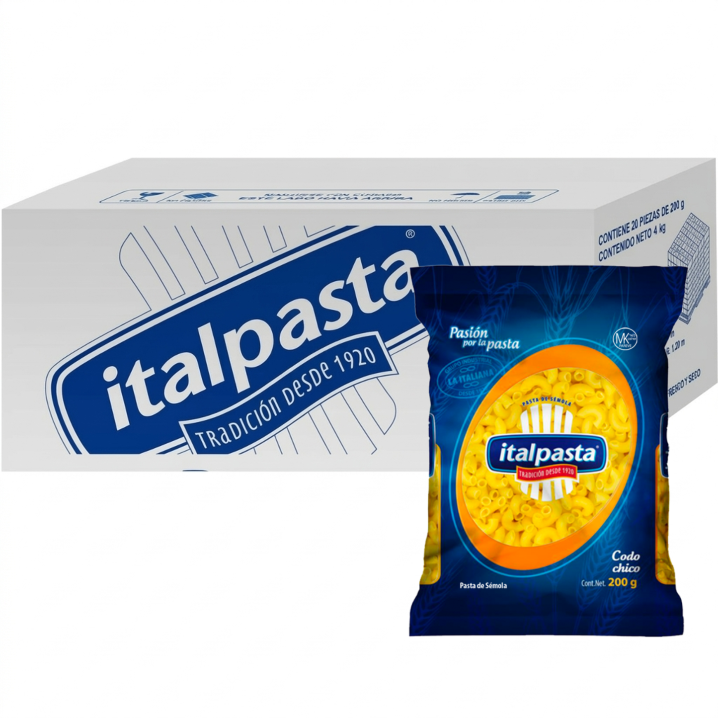 Media Caja Sopa Italpasta Codo Chico 200g × 10 pzs