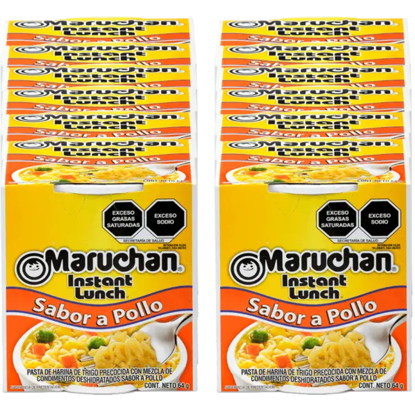 Caja Completa Maruchan Sabor a Pollo 64g × 12 pzs