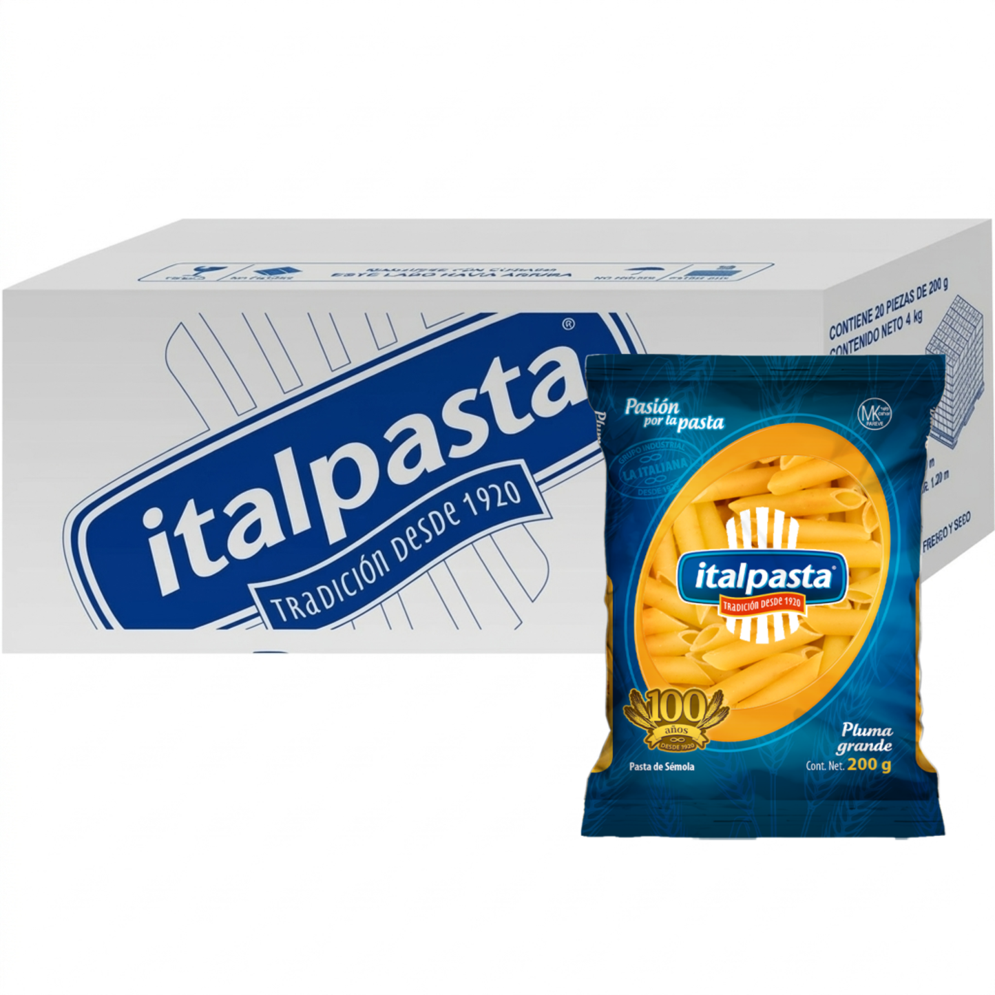 Media Caja Sopa Italpasta Pluma Grande 200g × 10 pzs