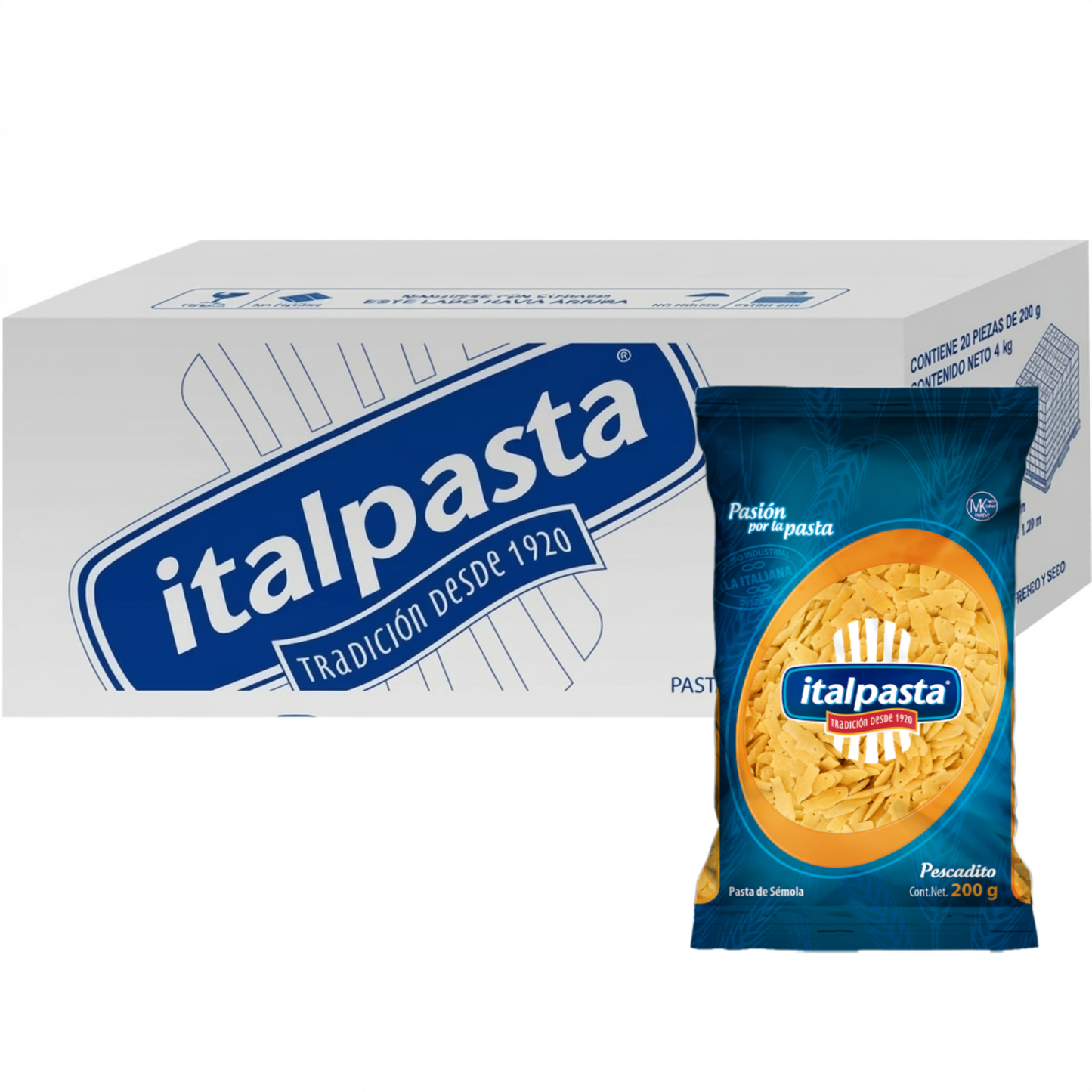 Media Caja Sopa Italpasta Pescadito 200g × 10 pzs